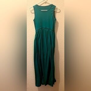 Three dots teal dress